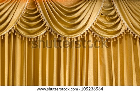 Light Gold fabric Curtain for web page background