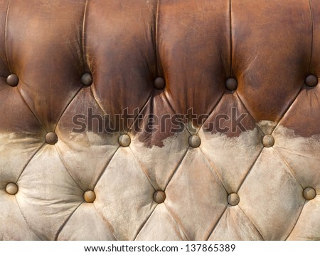Texture of Dirty Half Brown Leather from Old Armchair