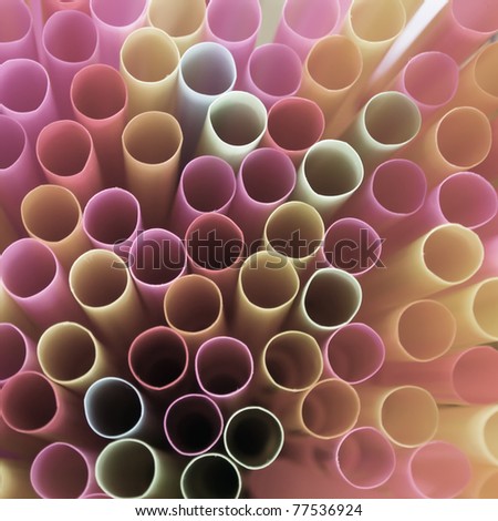 Top view of the beautiful colored plastic tube
