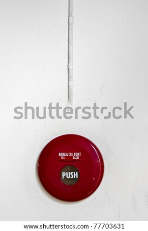 Red round manual call point for fire alarm