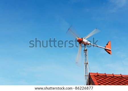 Aircraft that the wind direction and Blue sky