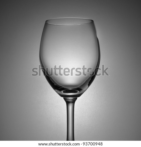Black and white empty wine glass vertical
