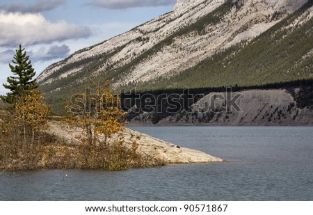 Lake Rocky Mountains Abraham Lake Alberta Canada