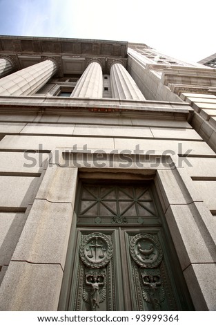 Unique doors on old Court House in Winnipeg