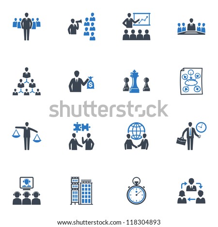 Management and Business Icons Blue Series Management and Business Icons Blue Series