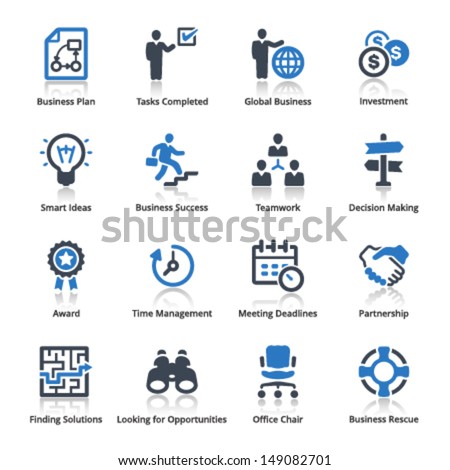 Business Icons Set 3 - Blue Series