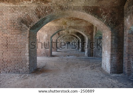 Brick arches at Fort Jefferson National Park in the Dry Tortugas