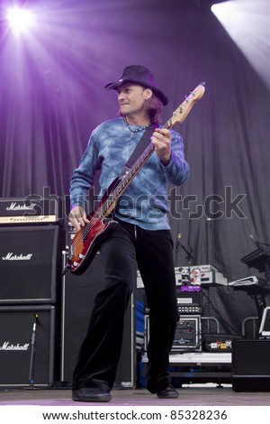 CLARK, NJ - SEPT 17: Bass player Todd Ronning performs with The Paul Rodgers Band at the Union County Music Fest on September 17, 2011 in Clark, NJ.