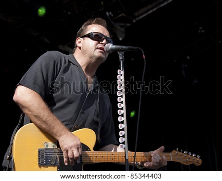 CLARK, NJ - SEPT 18: Lead guitar player Jim Babjak of the band The Smithereens performs at the Union County Music Fest on September 18, 2011 in Clark, NJ.