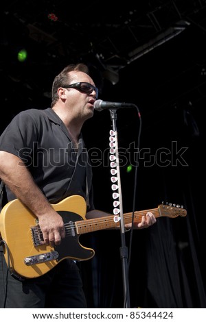 CLARK, NJ - SEPT 18: Lead guitar player Jim Babjak of the band The Smithereens performs at the Union County Music Fest on September 18, 2011 in Clark, NJ.