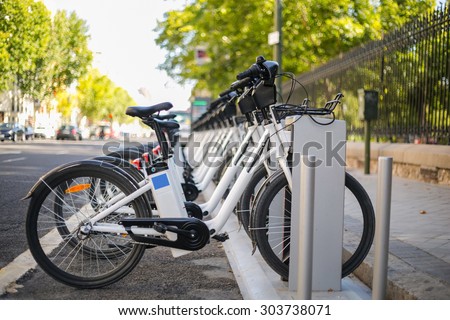 City Bicycle  in  Madrid ,spain