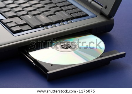 CD ROM tray on a laptop