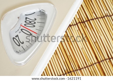Weight scale on bamboo