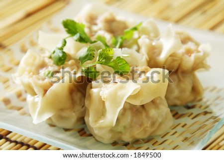 Chinese steamed shumay dimsum dish