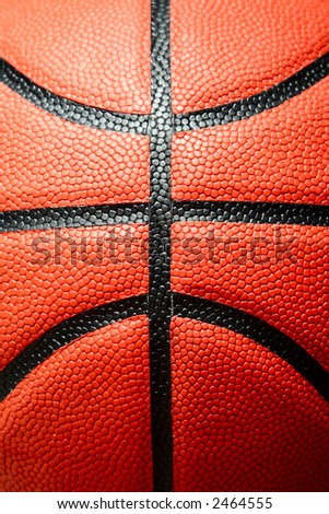 A closeup (macro) shot of a basketball