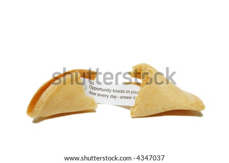 A shot of fortune cookie showing a message