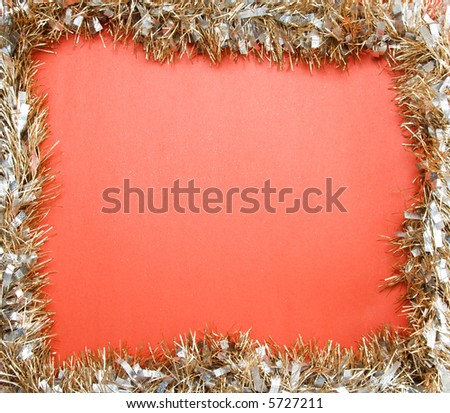 A shot of christmas frame on a red background