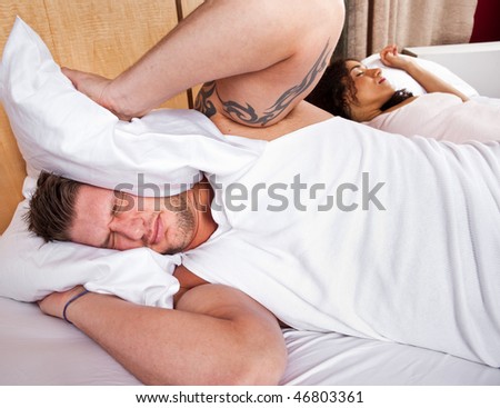a man snoring