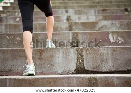 A shot of a woman exercises outdoor