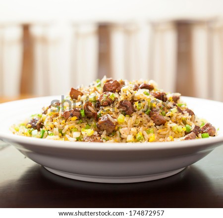 asia china cantonese food fried rice with beef