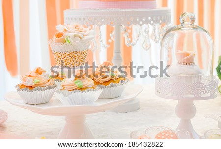 wedding sweet dessert  Fondant Cake  on the  table