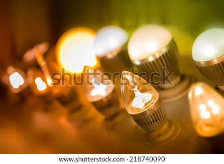 some led lamps light science and technology background