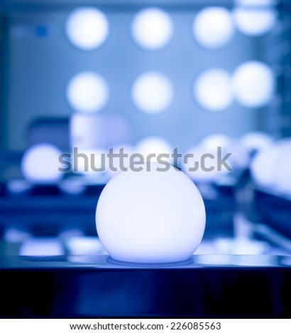 some LED lamps blue  lights science and technology background