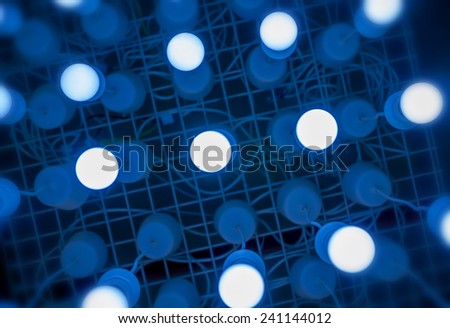 led lamps blue light blur science and technology background
