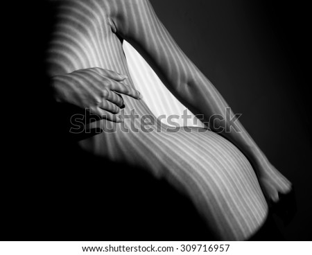 nude woman sexy Artistic black and white photo