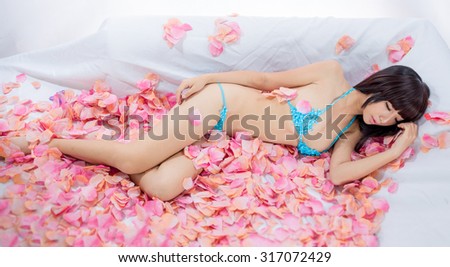 sexy bikini  Girl in flower