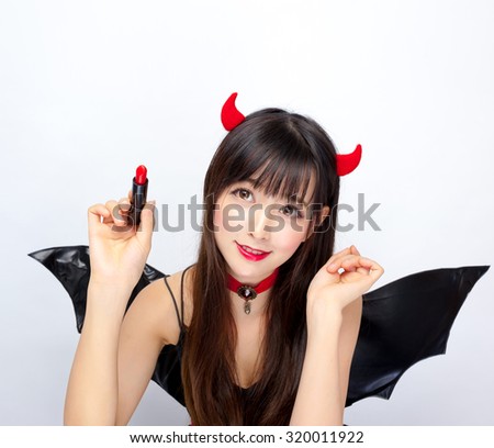 Halloween devil girl woman