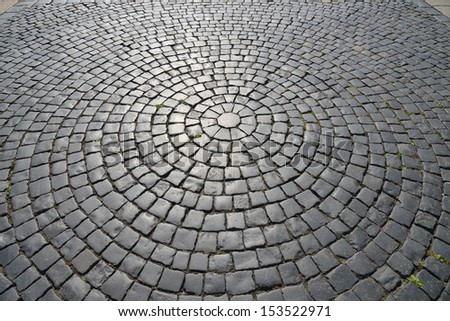 Abstract background of cobblestone pavement.
