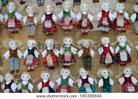 VILNIUS, LITHUANIA - MARCH 7: Traditional hand made toys in annual traditional crafts fair - Kaziuko fair on Mar 7, 2014 in Vilnius, Lithuania