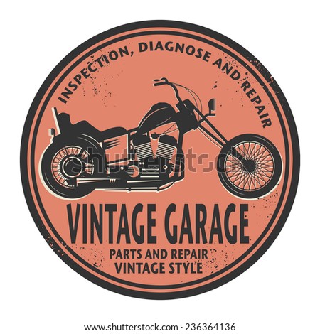 Grunge rubber stamp with the words Vintage Garage inside, vector illustration