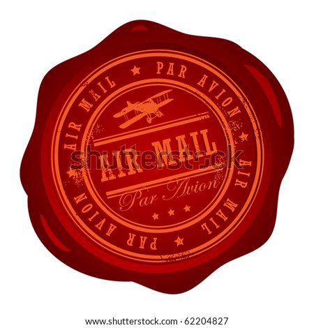 small stars clip art. stock vector : Wax seal with small stars and the word Air Mail inside,