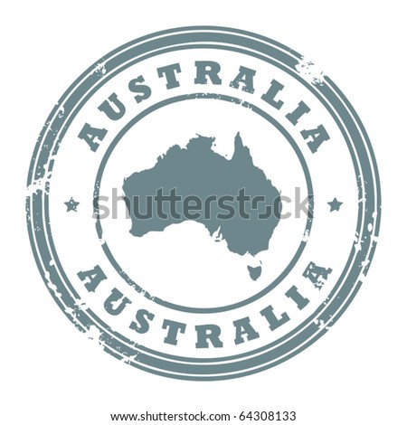 Stamps Of Australia. rubber stamp with the text