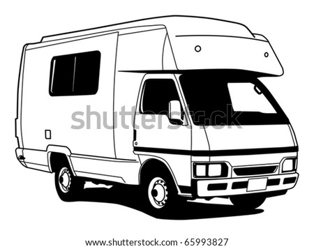 Camper Hand Draw Illustration, Vector - 65993827 : Shutterstock