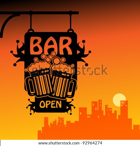 Bar open vector illustration Bar open vector illustration