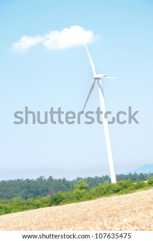 Wind farm in dry wheat