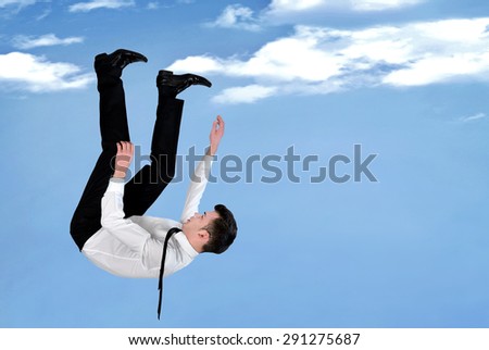 Young Business man sky free fall