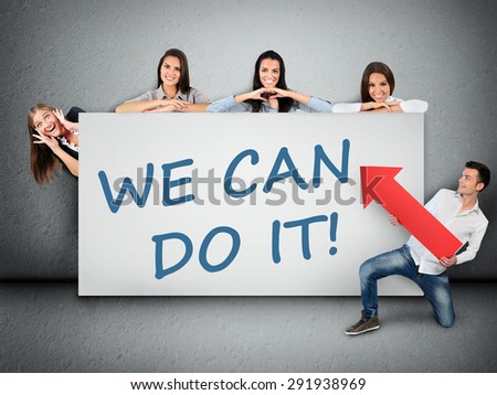 We can do it word writing on white banner