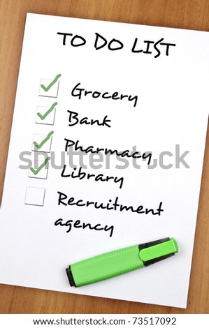 To do list with Recruitment agency not checked