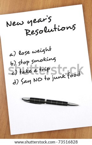 New year resolution Say no to junk food as most important