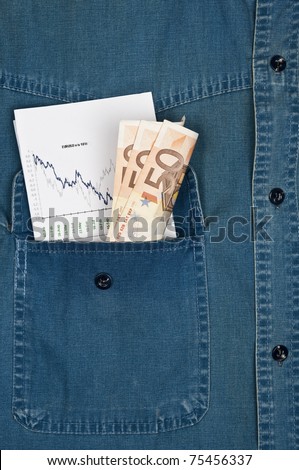 Jeans shirt pocket with exchange chart