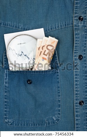 Jeans shirt pocket with exchange chart