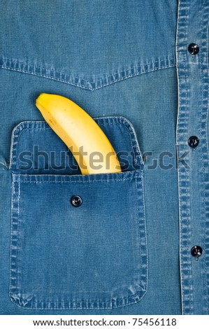 Jeans shirt pocket with banana