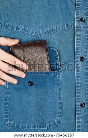 Jeans shirt pocket with wallet