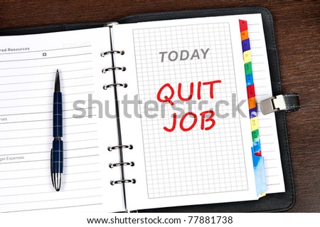 Quit job message on today page