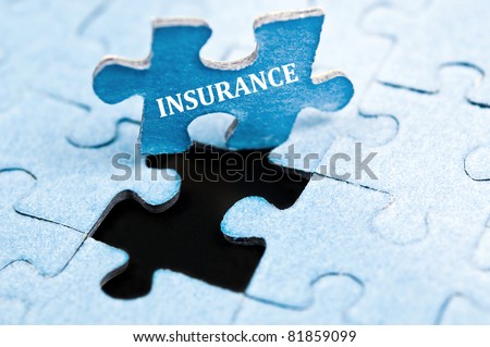 Insurance piece of puzzle stand up