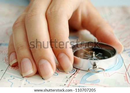 compass to determine the path and navigation.
